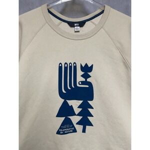 Rei Sweater Men 3XL Beige‎ Fleece Lined Co op Sweatshirt Pullover Casual Outdoor